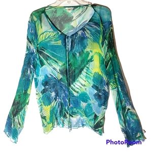 Cache women's large floral print sheer pullover cover.. 2024